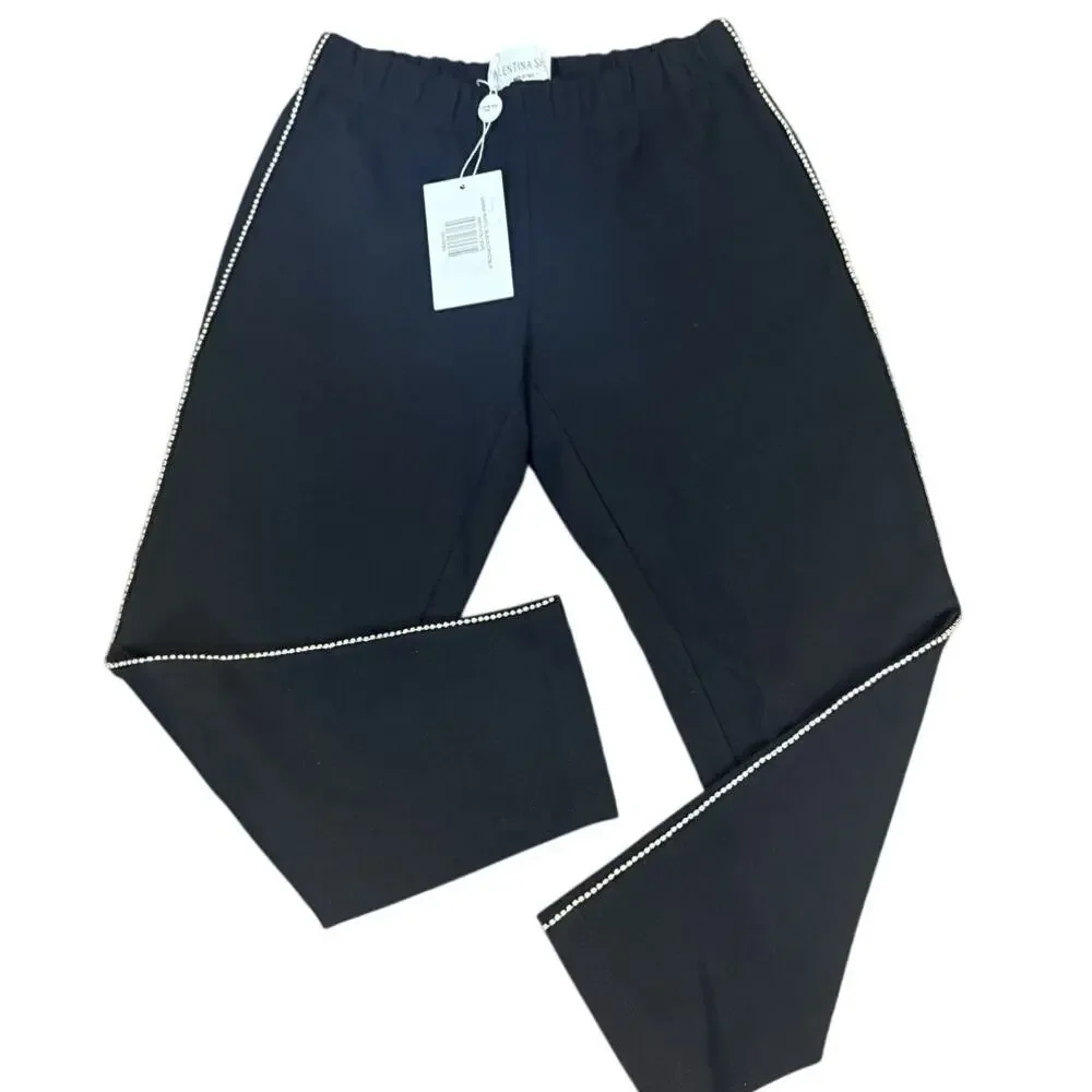 NEW Valentina Shah LAURA PANTS- Black with Rhinestones - Size XS/Small - Picture 3 of 7